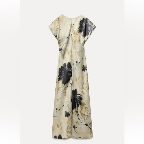 ZARA SATIN EFFECT MIDI DRESS - Picture 5 of 6